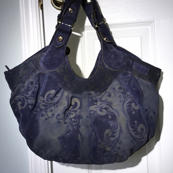 Vintage Gustto Hobo Budelli Printed Suede Leather Large boho bag - Picture 4 of 13